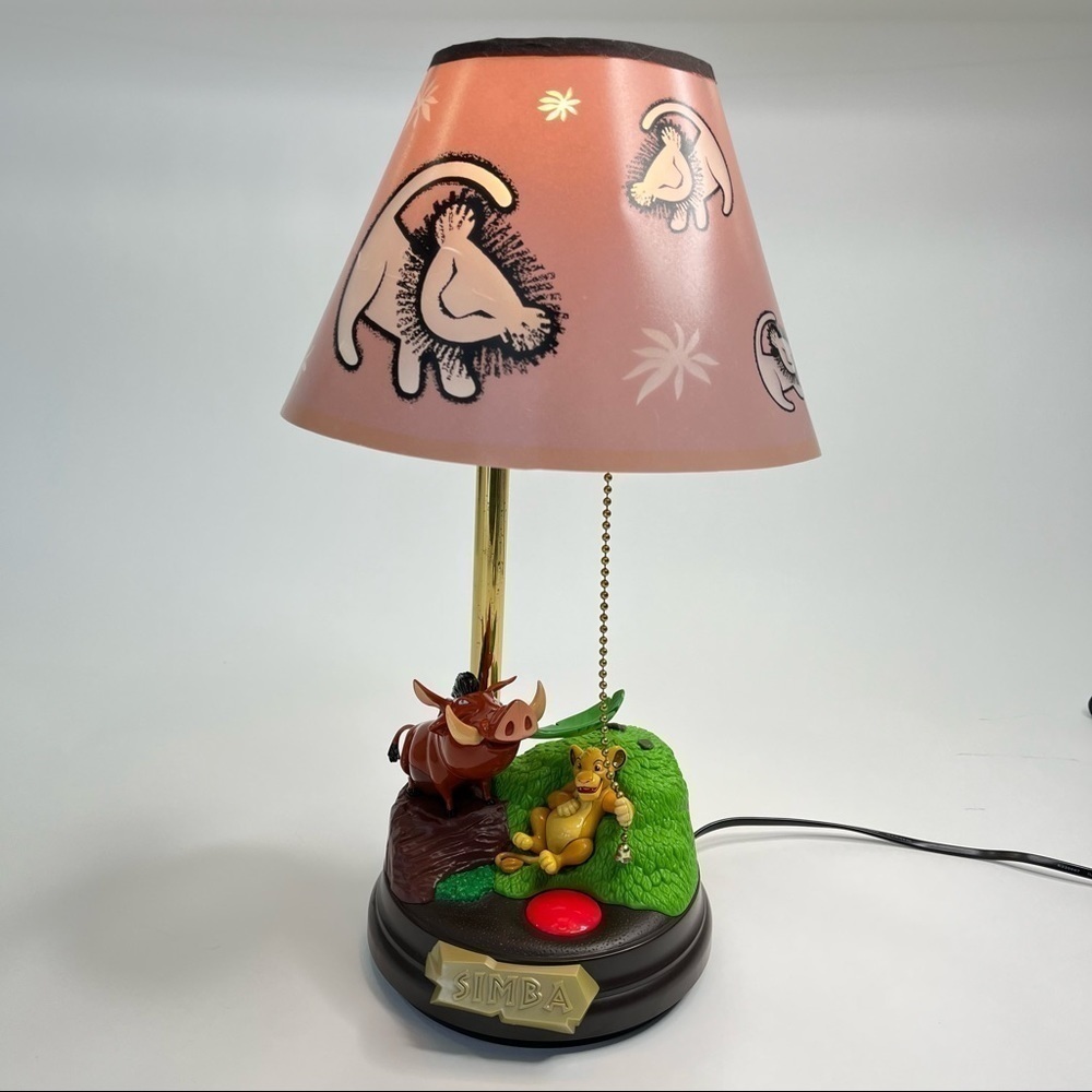 RARE Vintage 1994 Disney The Lion King Simba Timon & Pumba Animated Talking Lamp